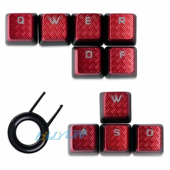 CRESTIN- 10Pcs Cherry Mx Red Texture Keycaps For Corsair Logitech &Razer Keyboards Us Stk
