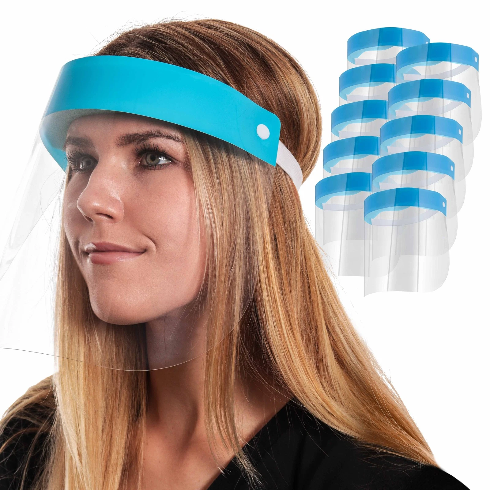 CRESTIN- 10Pk Face Shields - Clear Protective Full Face Shields Protect Eyes, Nose, Mouth