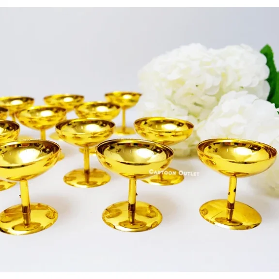 CRESTIN- 12 Mini Champagne Dessert Cups 2" Recuerdos Party Events Decorations Party Favor