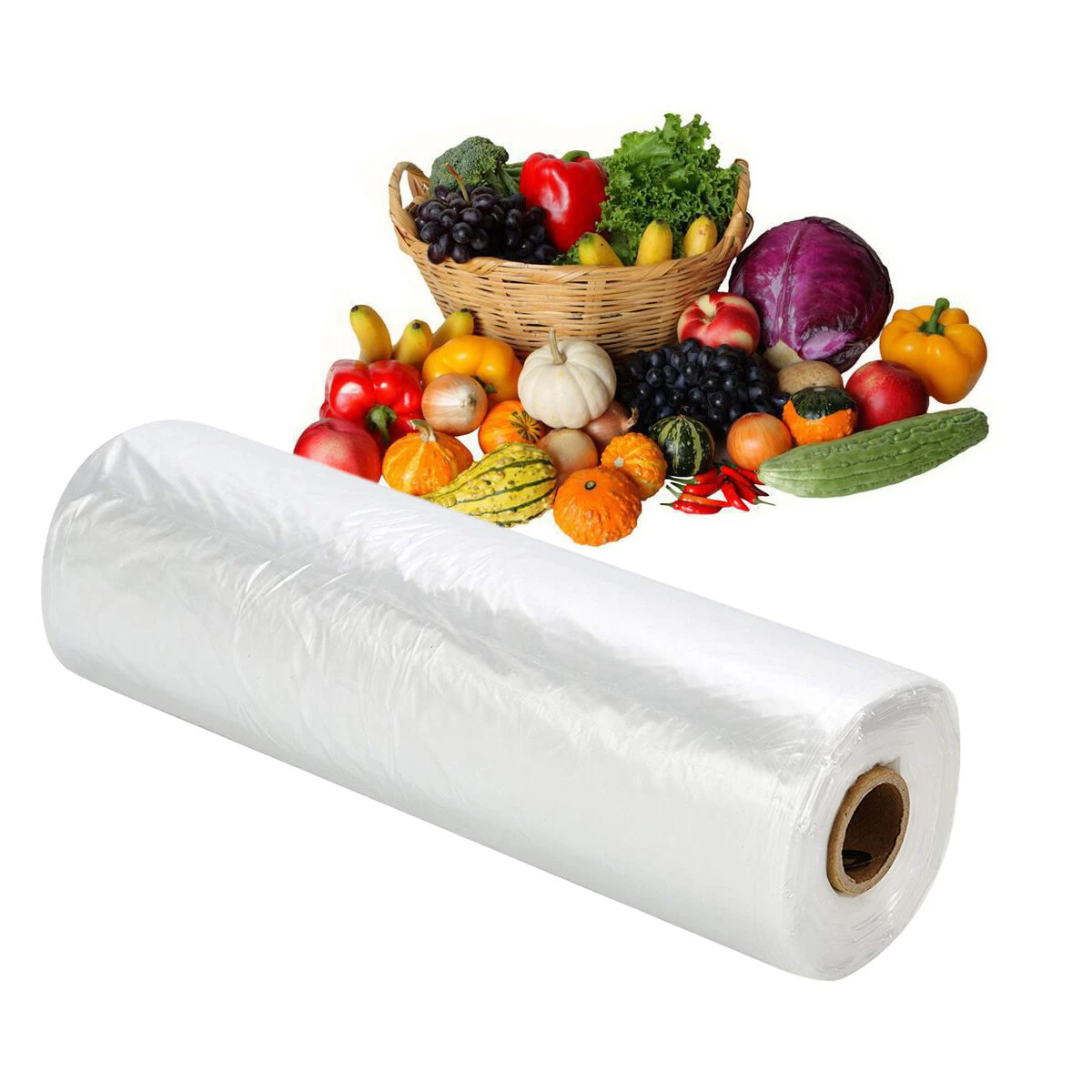 CRESTIN- 12" X 16" Plastic Clear Produce Bag 6Mil Thicken Food Storage Bag 400 Bags/Roll
