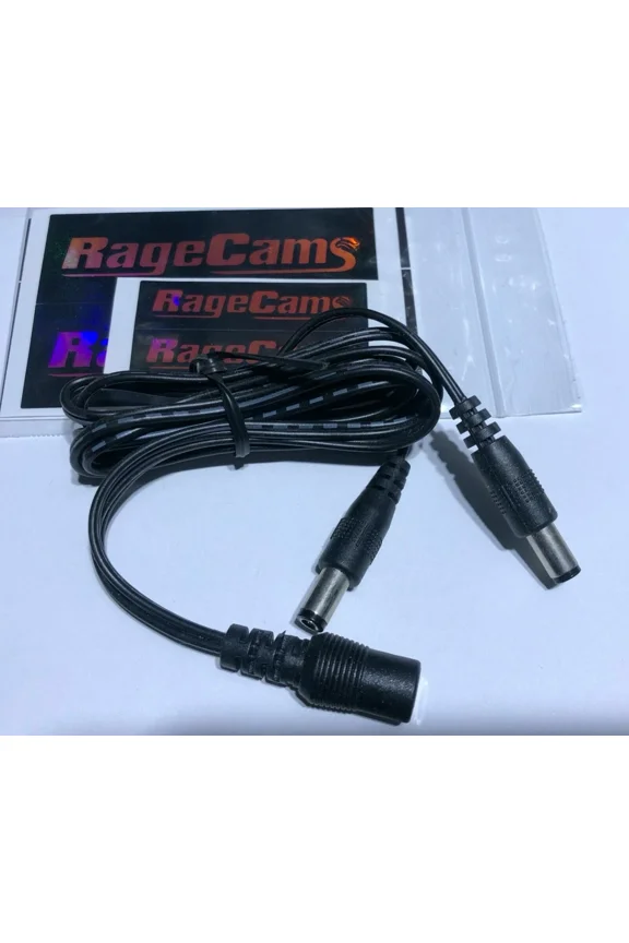 - 12"Y-Cable Dc Male-2 Dual Female Power Camera Splitter