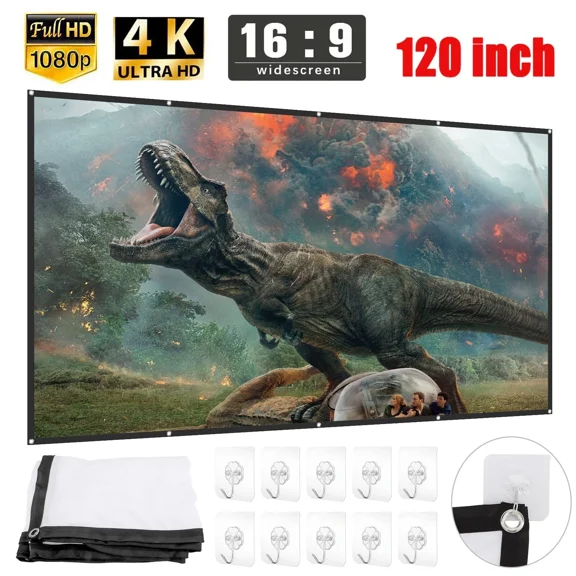 CRESTIN- 120 Inch Portable Foldable Projector Screen 16:9 Hd Outdoor Home Cinema Theater