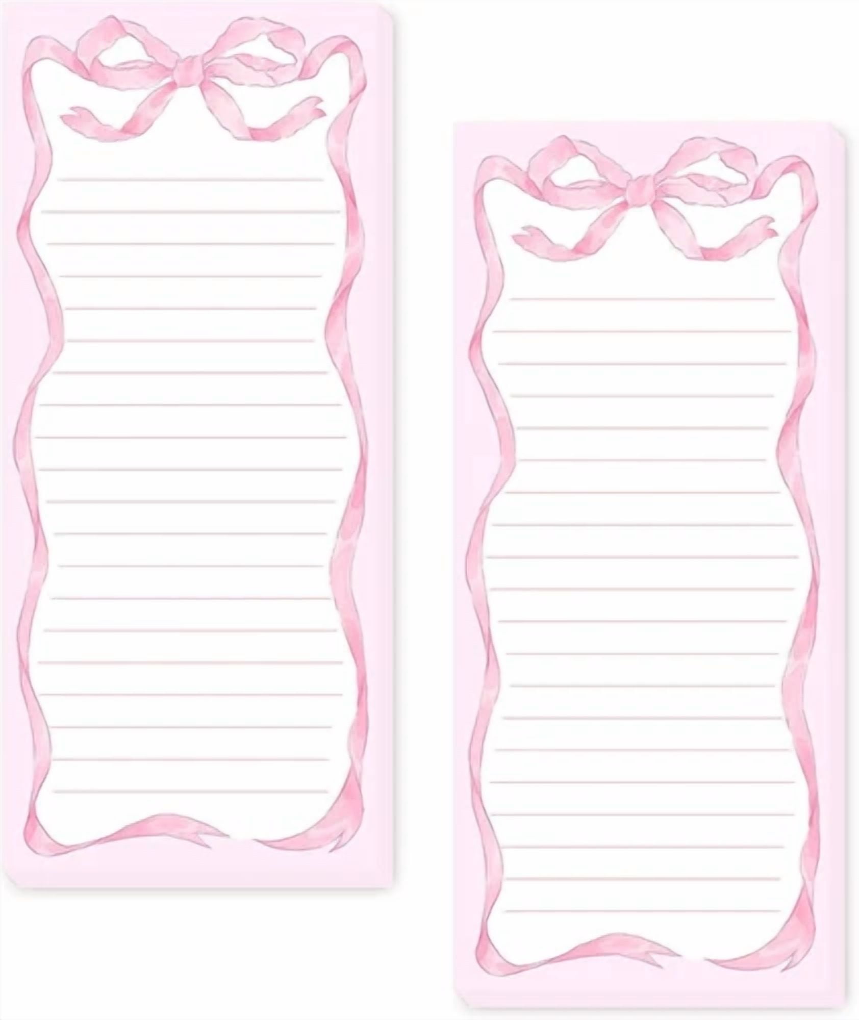 CRESTIN- 120Sheets 2Pcs Pink Bow Coquette Magnetic Notepads Lovely Bowknot List To-Do...