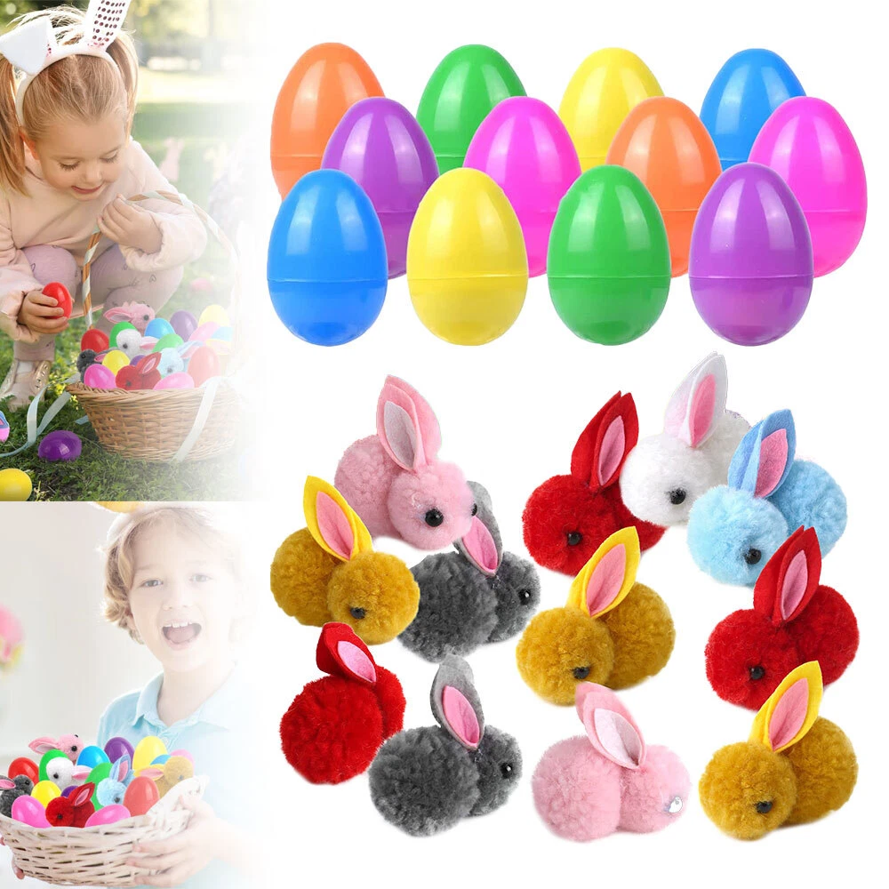 CRESTIN- 12Pcs Prefilled Easter Eggs Easter Eggs Fillers With Plush Toys Oy
