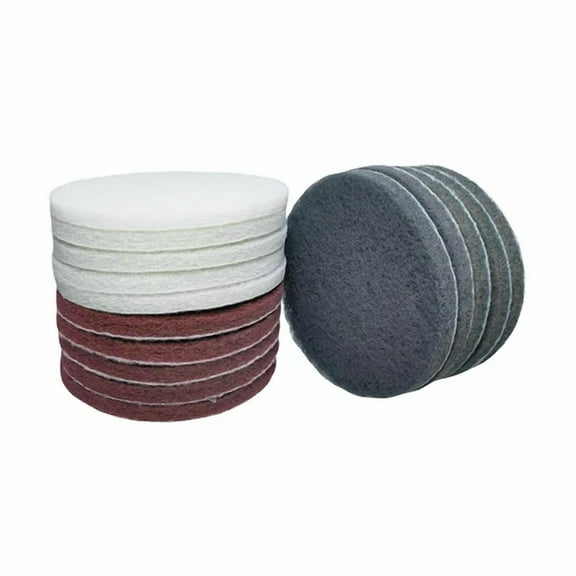 CRESTIN- 15 Pcs 5" Hoop And Loop Multipurpose Scrubber Scouring Pads Flocking Scuff Pads