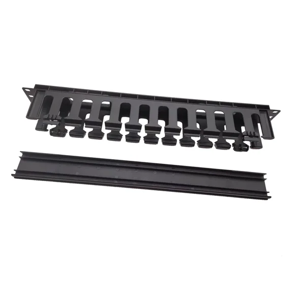 CRESTIN- 19" Cable Management Panel 1U Horizontal Rack Mount Cable Management Unit