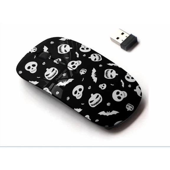 CRESTIN- 2.4G Wireless Mouse With Cute Pattern Design With Nano Receiver Halloween Theme