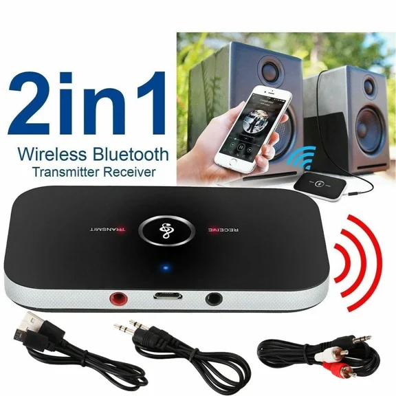 CRESTIN- 2-In-1 Bluetooth Receiver & Transmitter Wireless Reciever Rca To 3.5Mm Aux