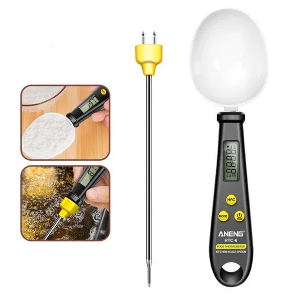 CRESTIN- 2 In 1 Electronic Kitchen Scale Mini Thermometer Digital Measuring Spoon Scale