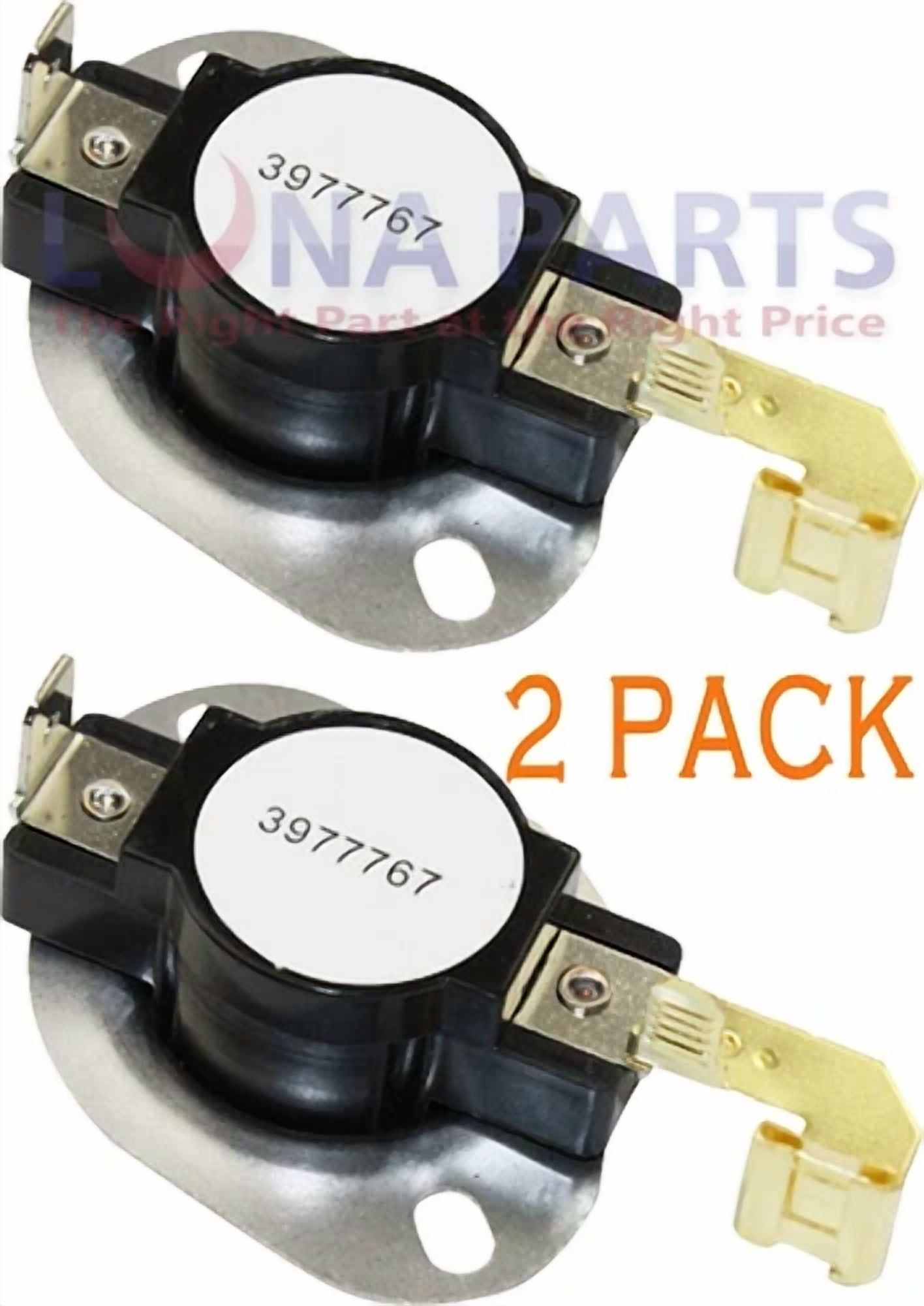 CRESTIN- (2 Pack) 3977767 Dryer High Limit Thermostat Wp3977767, Ap6009043, Ps11742185