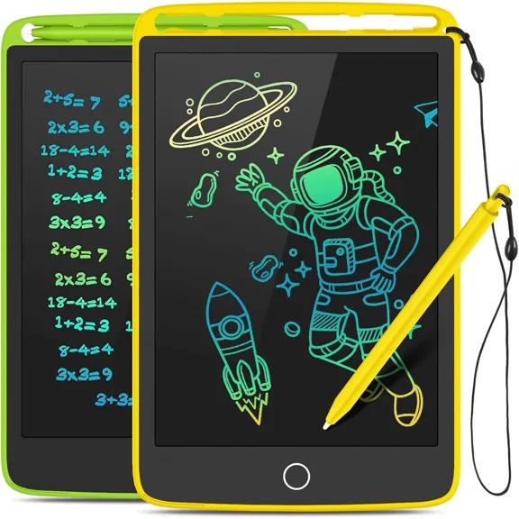 CRESTIN- 2 Pack Lcd Writing Tablet, Colorful Screen Doodle Board 8.5 Inch Drawing Tablet