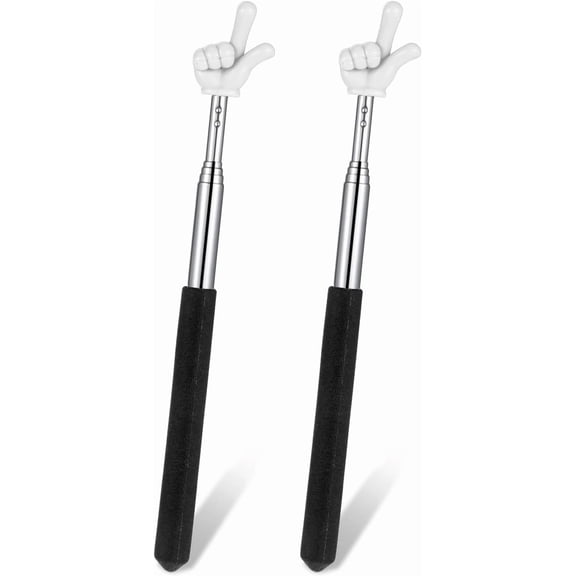CRESTIN- 2 Pcs Finger Pointer Stick, Telescopic Presentation Stick Mini Extendable Hand P