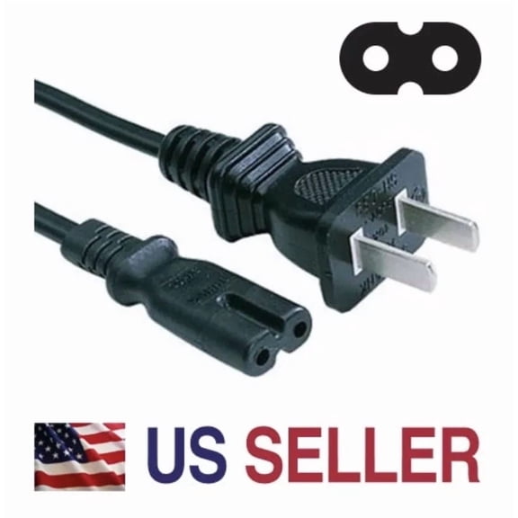 CRESTIN- 2-Prong Ac Power Cord Cable For Printer Scanner Fax Photo Dock Ac Adapter 6'