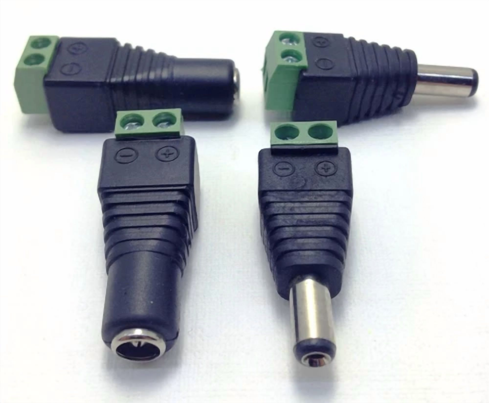CRESTIN- 2 Sets Adapter Terminal Block Accessories 2.1 X 5.5 Barrel Connector 12 Volts Dc