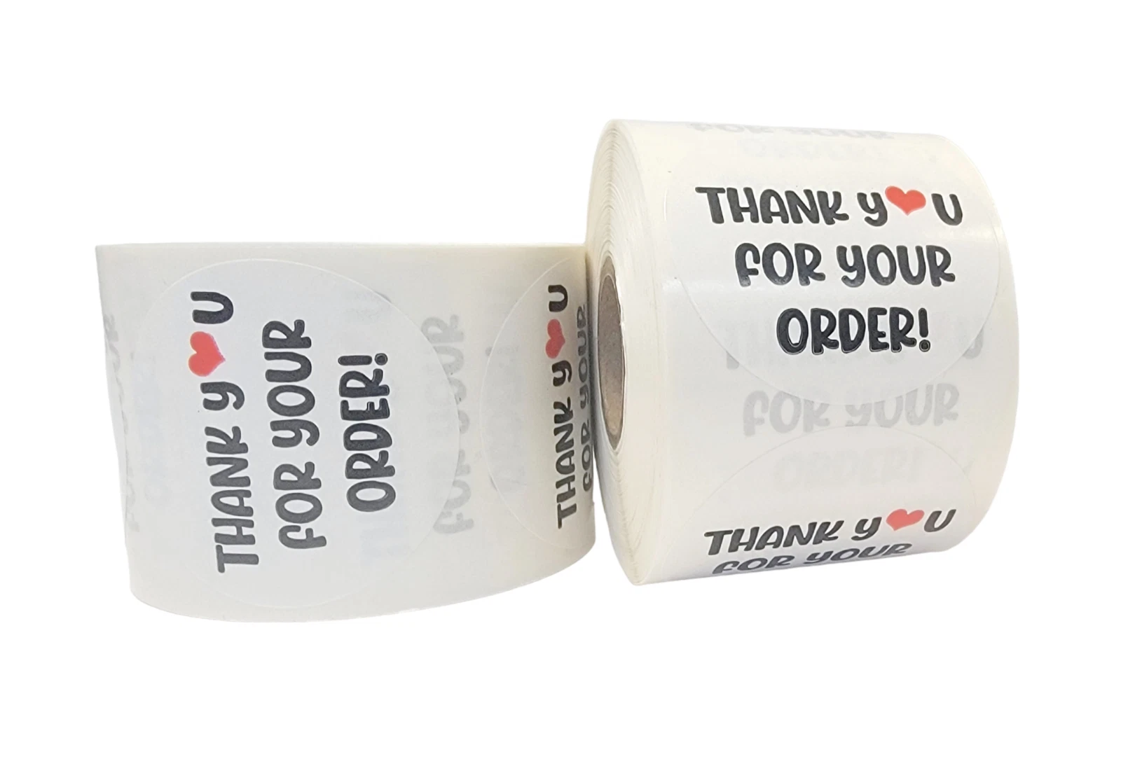 CRESTIN- 2" Thank You For Your Order Labels W/ Red Heart Adhesive Stickers 1 Roll Of 500