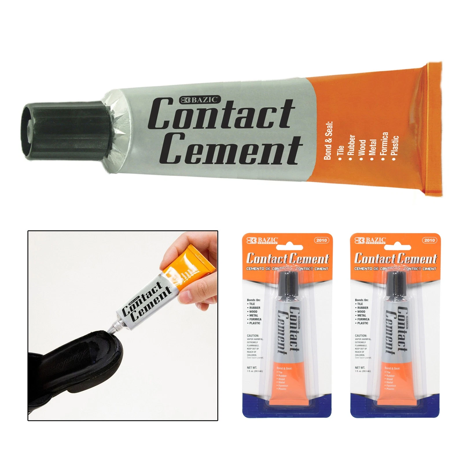 CRESTIN- 2 X Contact Cement Adhesive Permanent Strong Bond Glue Flexible Acrylic 1 Fl Oz