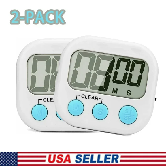 CRESTIN- 2 Xlcd Digital Kitchen Cooking Timer Countdown Loud Alarm Magnetic