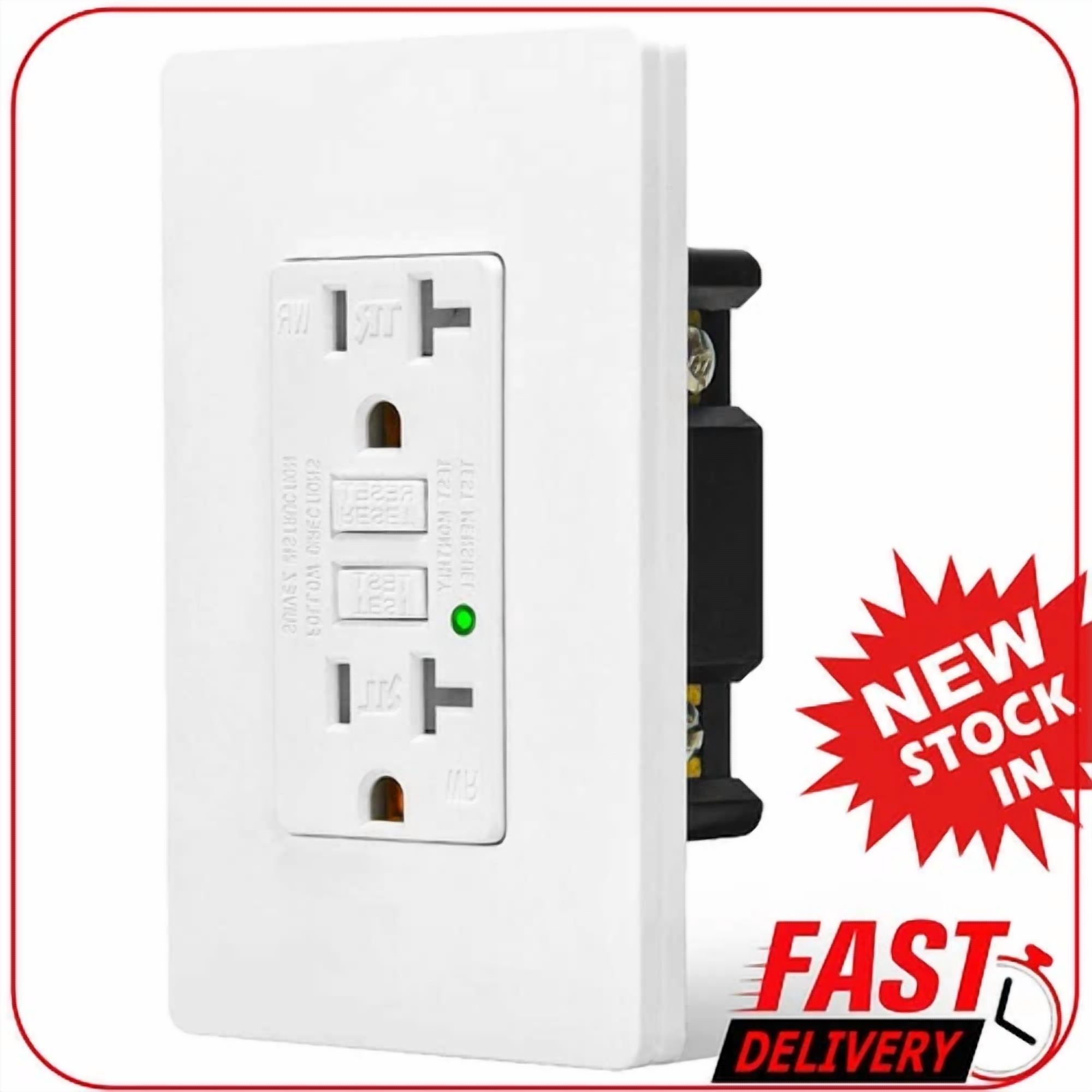 CRESTIN- 20 Amp Gfi Outlet Duplex Receptacle Ground Fault Circuit Interrupter Tr Wr White