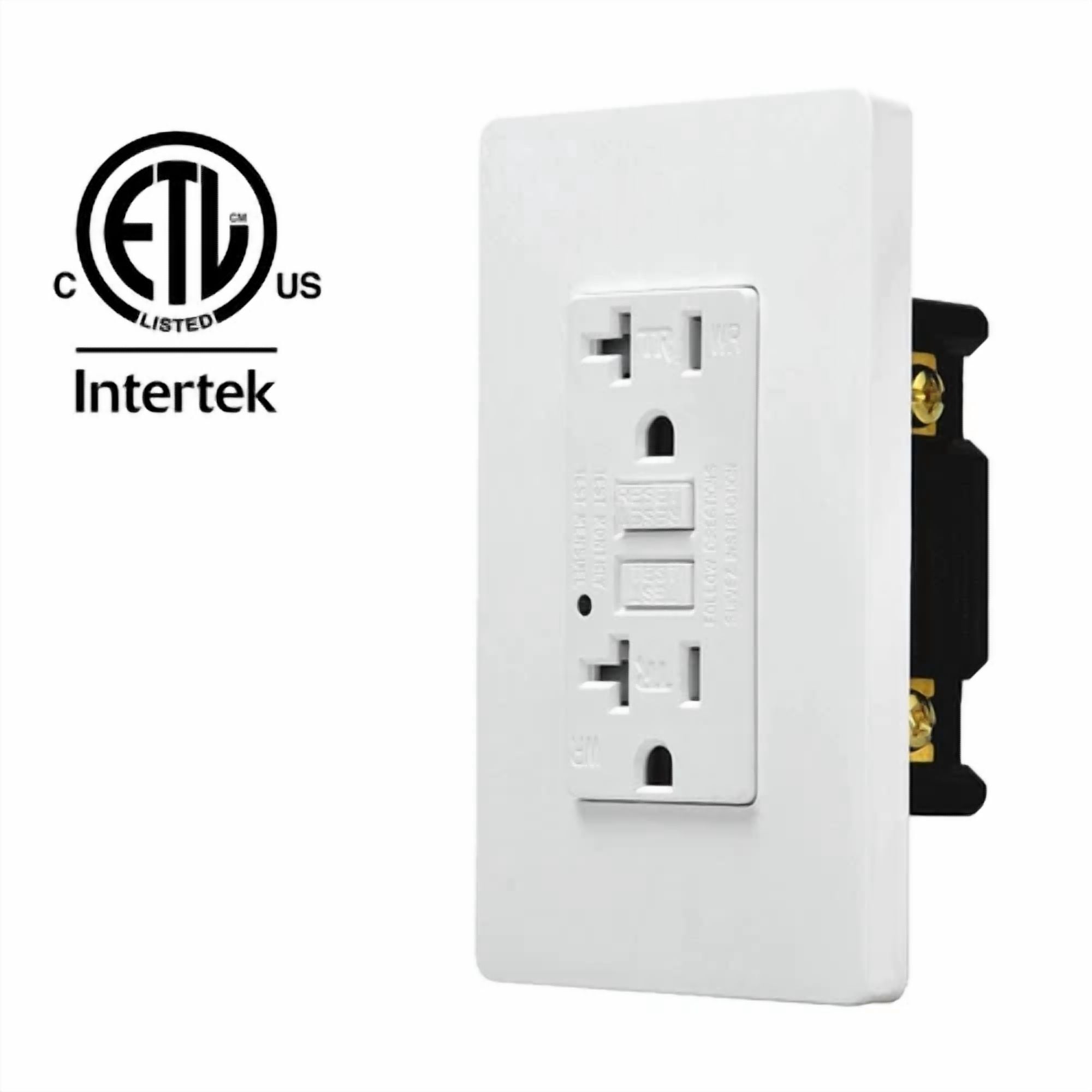CRESTIN- 20 Amp Gfi Outlet Duplex Receptacle Ground Fault Circuit Interrupter Tr Wr White
