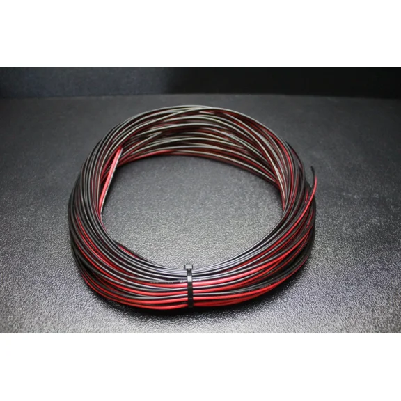 CRESTIN- 20 Gauge 25 Ft Red Black Zip Wire Awg Cable Power Ground Stranded Copper Car