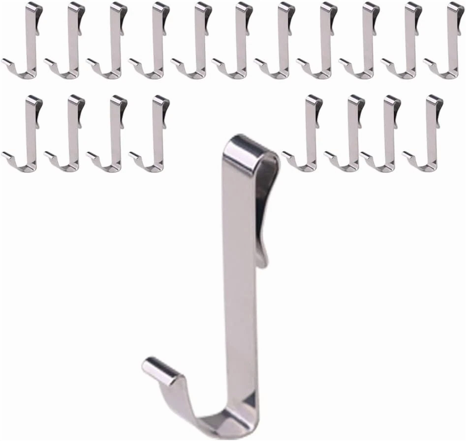 CRESTIN- 20 Pack J Shaped Hook Stainless Steel Hanger Clip-On Hook,Hanging Sink Grid Hook