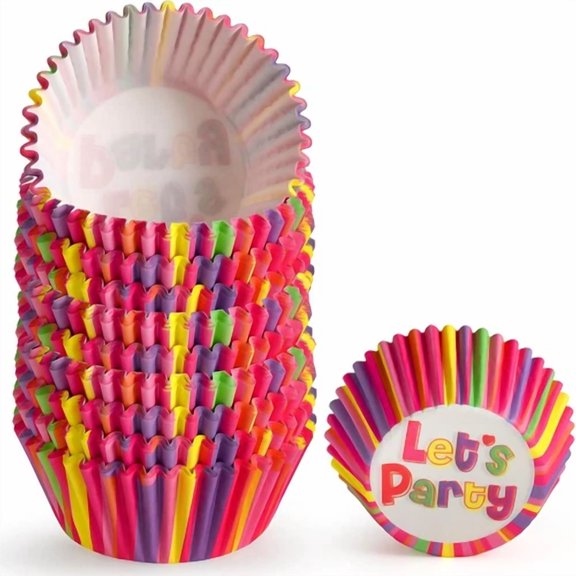 CRESTIN- 200 Count Cupcake Liners, Colorful Parchment Paper Muffin Liner