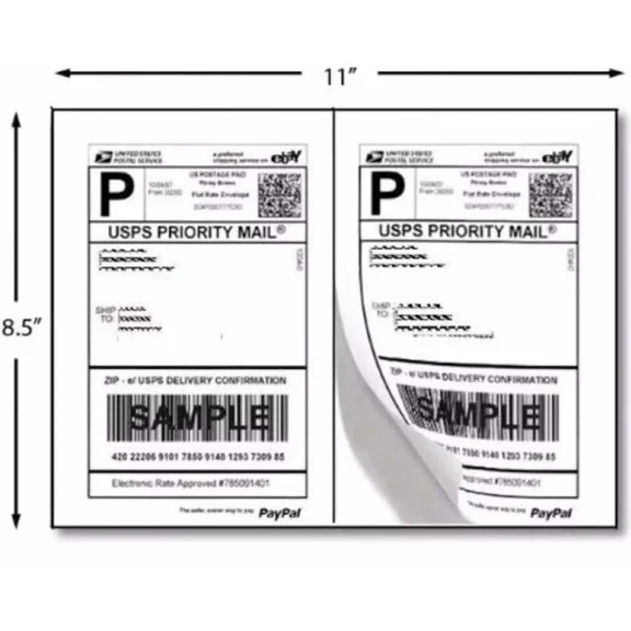 CRESTIN- 200 Half Sheet Self Adhesive Internet Shipping Labels For Ebay Paypal 8.5 X 5.5