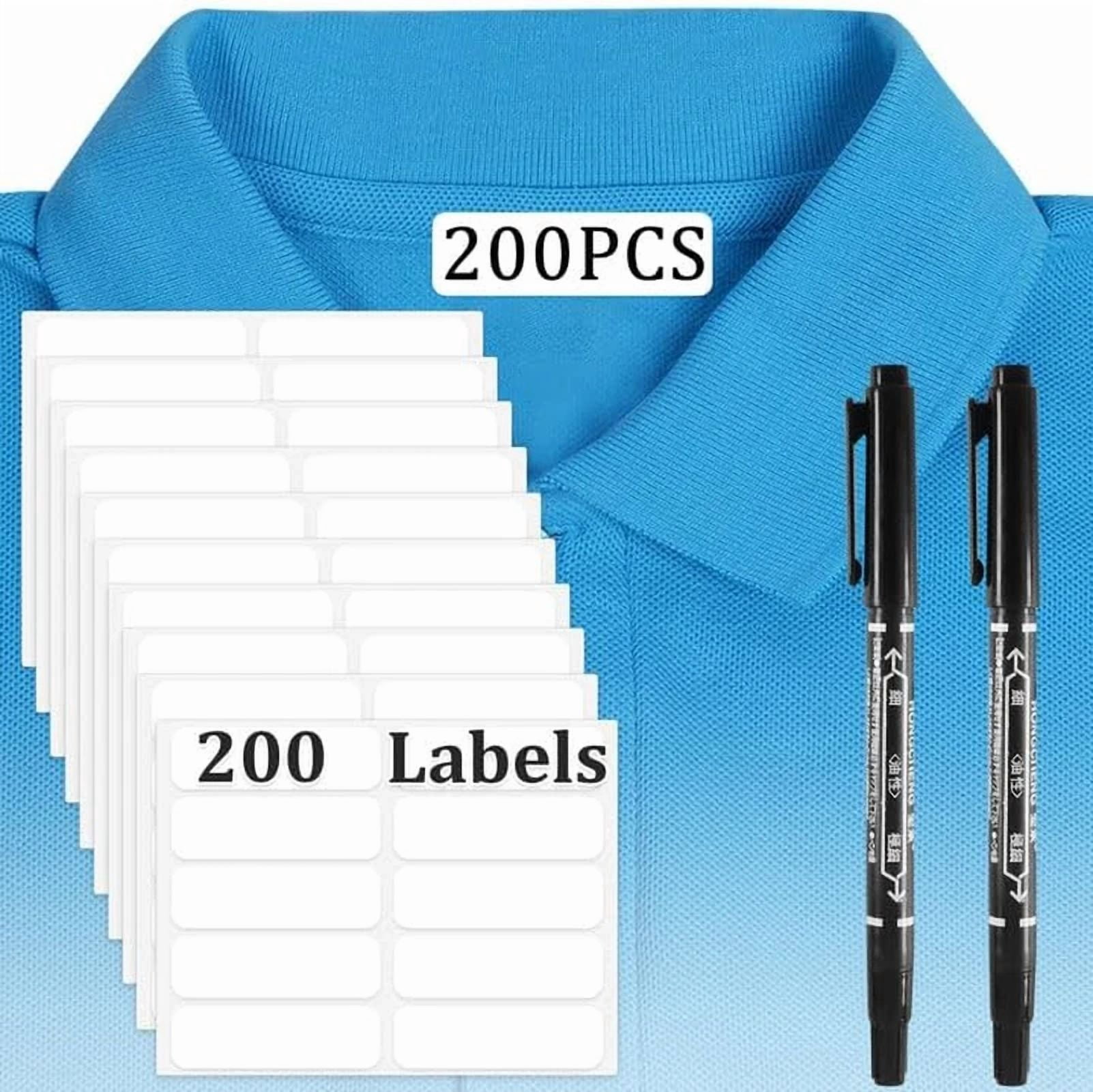 CRESTIN- 200 Pcs No-Iron Fabric Labels Writable Self Adhesive Name Labels Name Tags For
