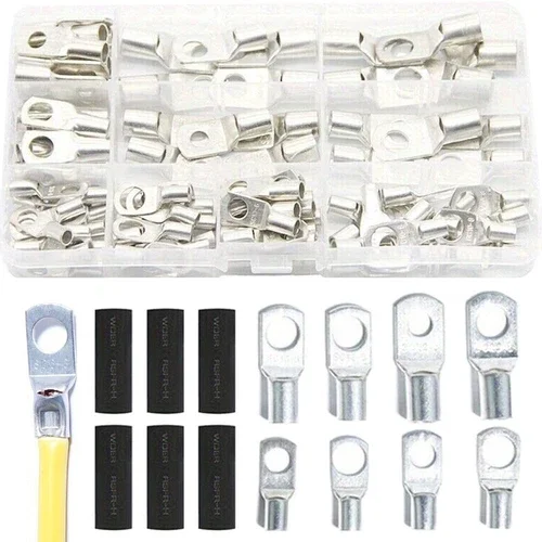 CRESTIN- 240Pcs Copper Ring Crimp Terminals Battery Cable Lugs Electrical Wire Connectors