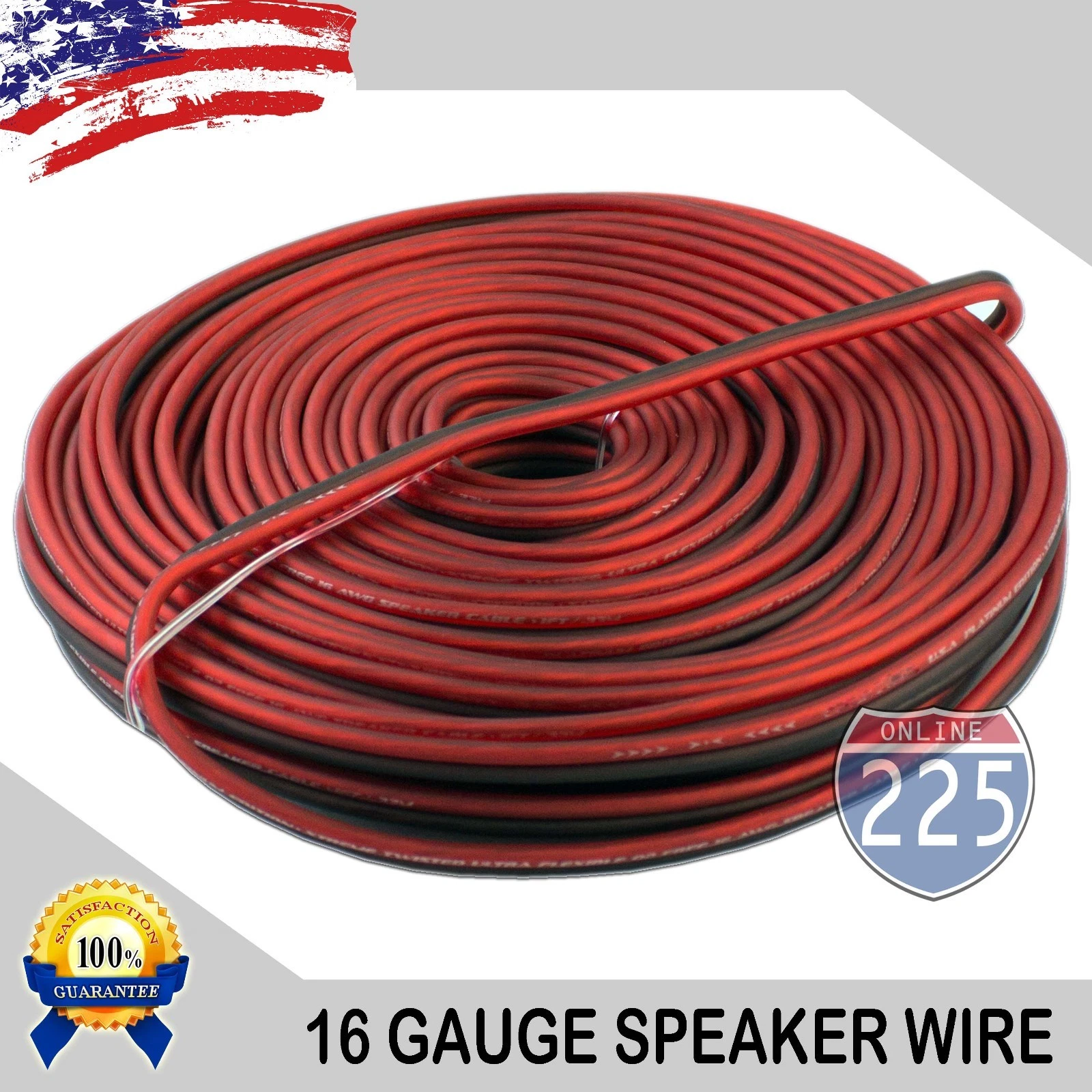 CRESTIN- 25 Ft 16 Gauge Professional Gauge Speaker Wire / Cable Car Home Audio Awg Marine