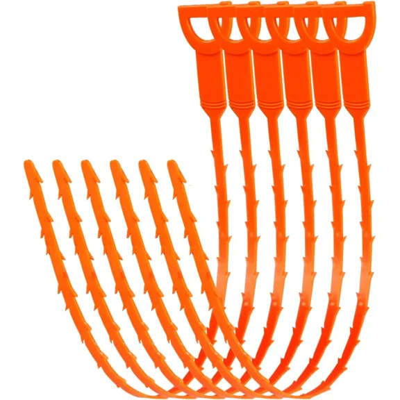 CRESTIN- 25 Inch Hair Drain Cleaner Tool, Clog Remover Tool, 6 Pack Drain Auger Hair
