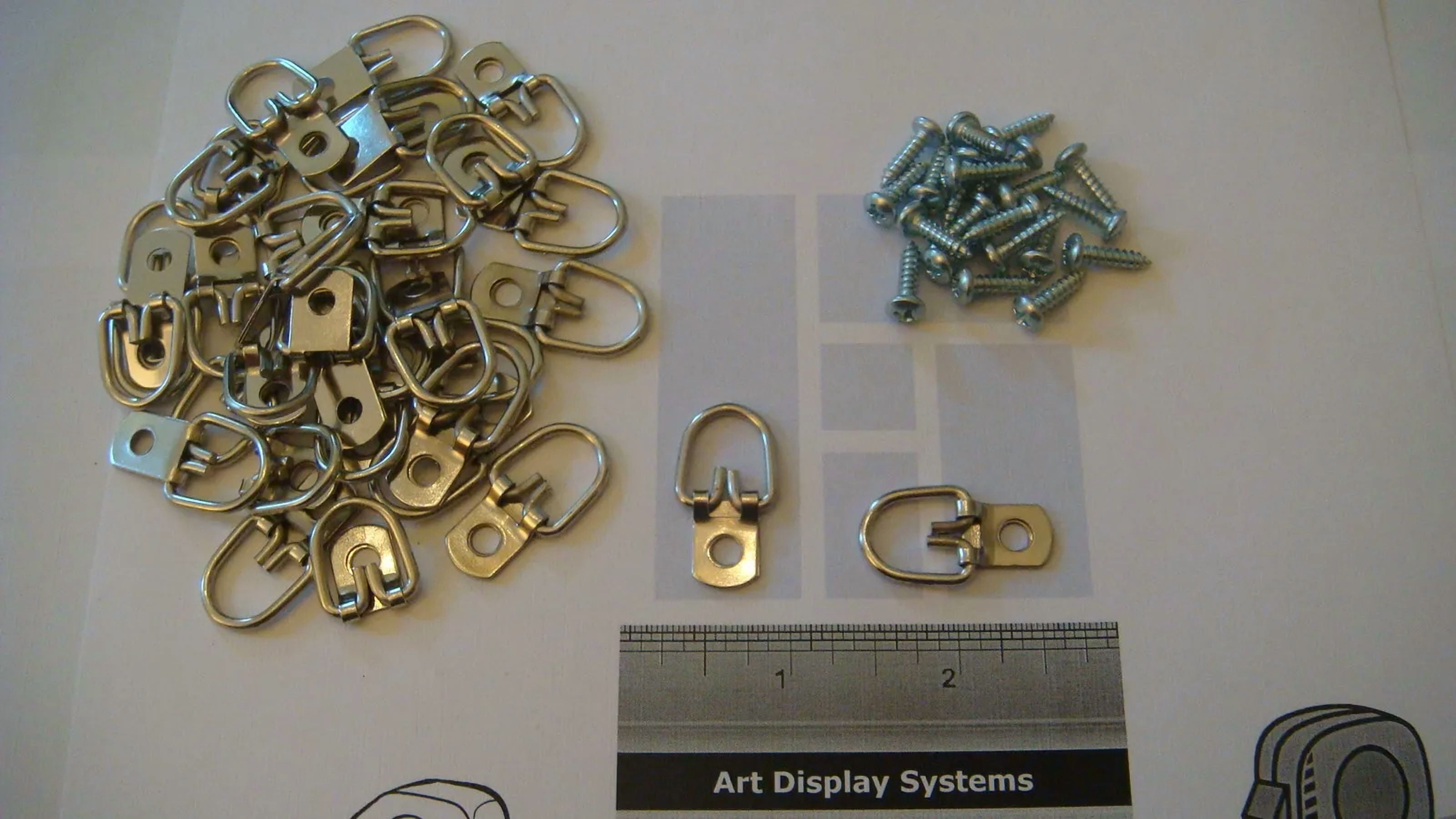 CRESTIN- 25 Medium D-Ring Picture Hanger Strap Mirror Hanger 100 # 6-1/2" Screw +Sample