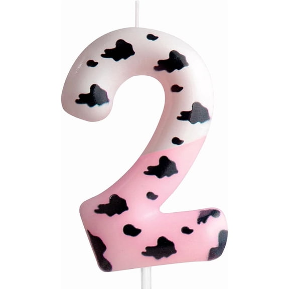 CRESTIN- 2Nd Birthday Candle Number 2 Cake Decoration Pink Themed Cake Topper Decorations