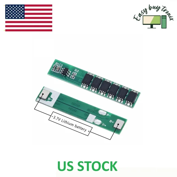CRESTIN- 2Pcs 15A 1S 3.7V 18650 Mos Li-Ion Li-Ion Battery Charging Bms Protection Board