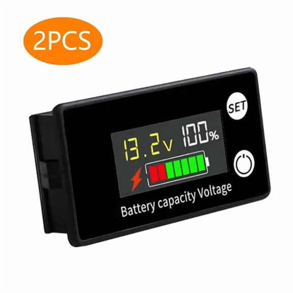 CRESTIN- 2Pcs Battery Capacity Indicator Dc 8V-100V Voltmeter Voltage Meter Monitor Gauge