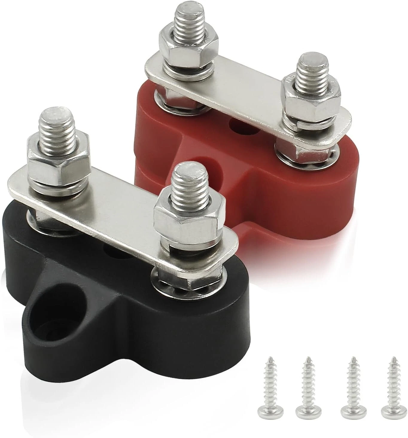 CRESTIN- 2Pcs Dual Stud Battery Terminal Block, M6/1/4" – Free & Fast Shipping