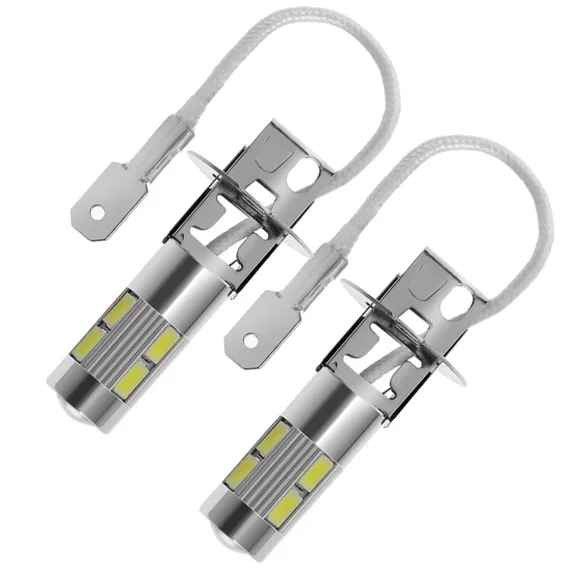 CRESTIN- 2Pcs H3 12V 6500K White Led Bulbs For Many Cars Fog Light Headlight