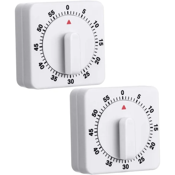 CRESTIN- 2Pcs Kitchen Cooking Timer Clock Mechanical Alarm 60 Minutes Count Down Counter