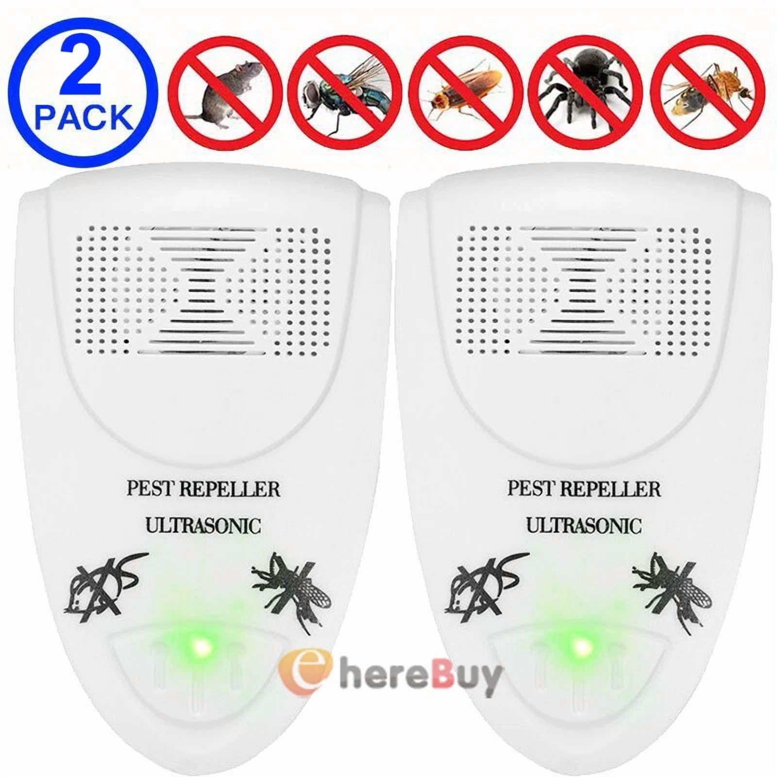 CRESTIN- 2Pcs Ultrasonic Pest Reject Home Control Electronic Repellent Rat Mice Repeller