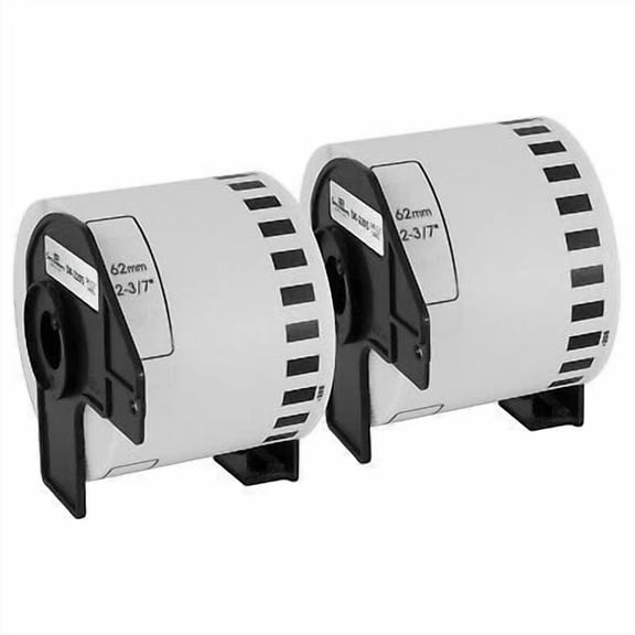 CRESTIN- 2Pk Compatible Brother Dk-2205 White Paper Tape - 2.4 In X 100 Ft