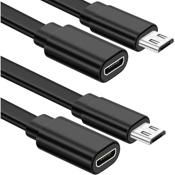 CRESTIN- 2Pk Micro Usb Extension Cable Male To Female Extender Cord For Zmodo Camera 10Ft