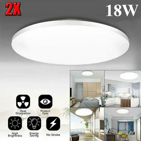 CRESTIN- 2X Led Ceiling Down Light Ultra Thin Flush Mount Kitchen Lamp Home Fixture 6000K