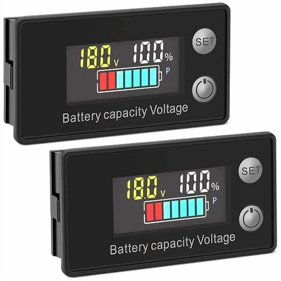 CRESTIN- 2Xdigital Battery Capacity Indicator Lithium Voltage Meter Tester Gauge Monitor