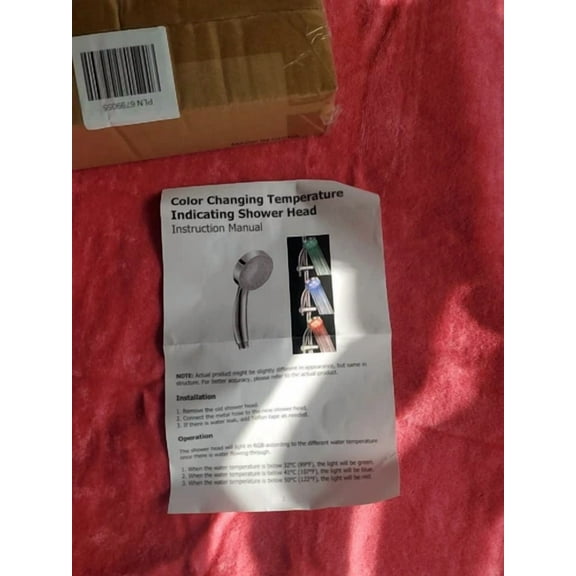 CRESTIN- 3 Color Led Auto Changing Fixed Shower Head Temperature Sensor Bath Sprinkler
