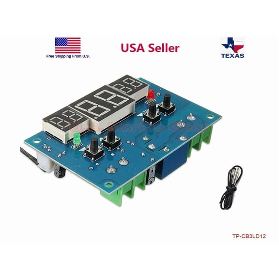 CRESTIN- 3 Led Digital Microcomputer Thermostat Controller Switch Temperature Sensor 12V