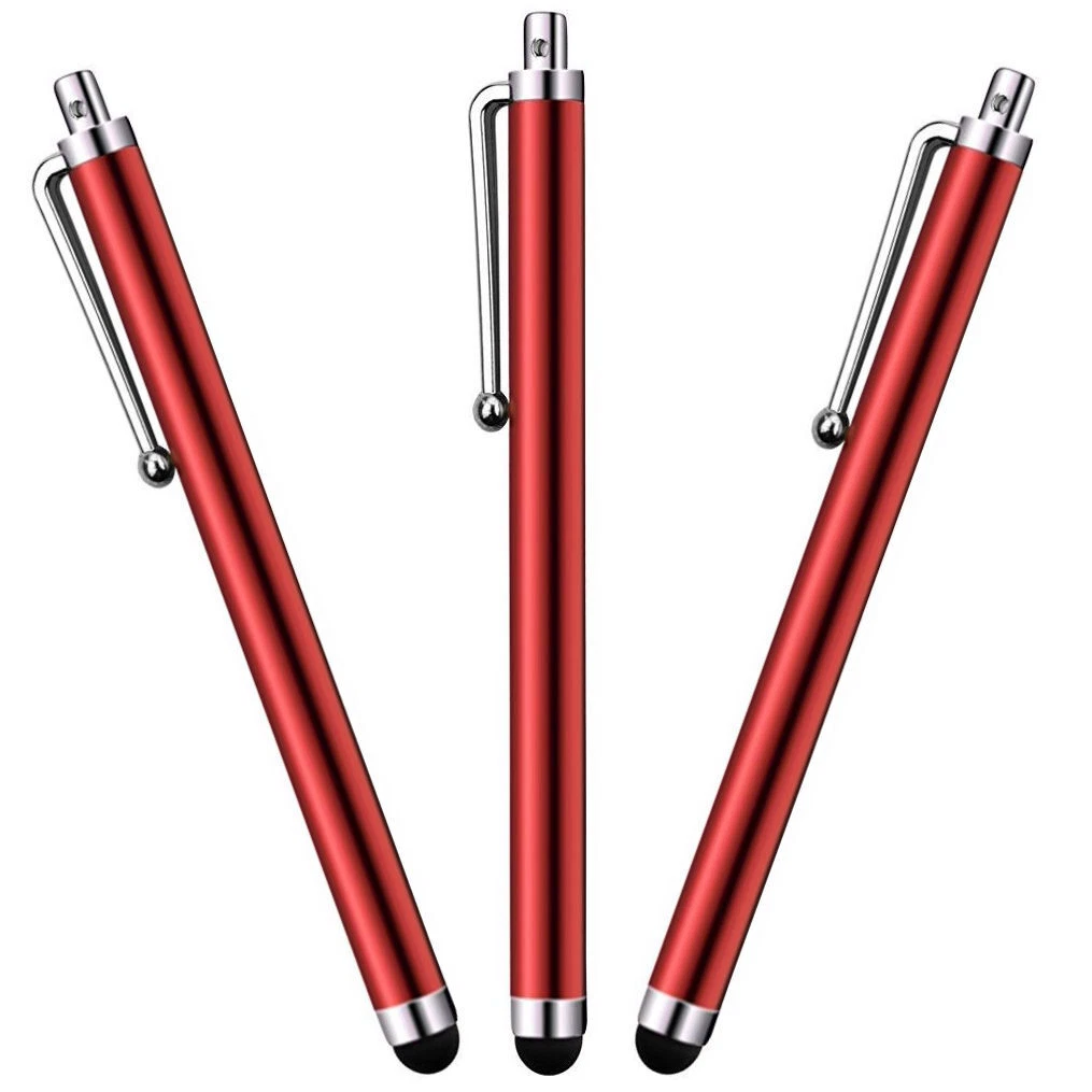 CRESTIN- 3-Pack Hd Easy Glider Capacitive Stylus Pen - Red