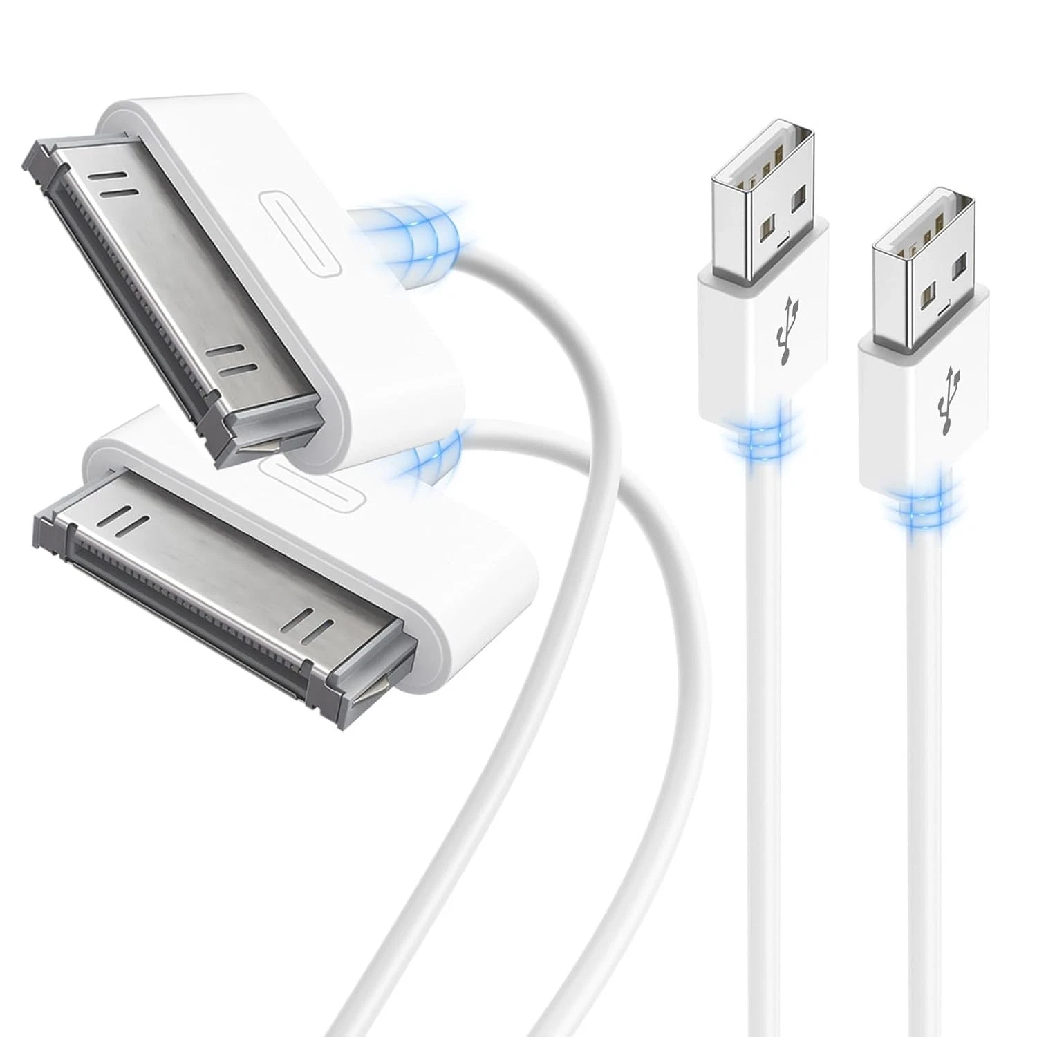 CRESTIN- 30 Pin To Usb Charging Cable,Fast Charge & Sync Cable White-2Pack