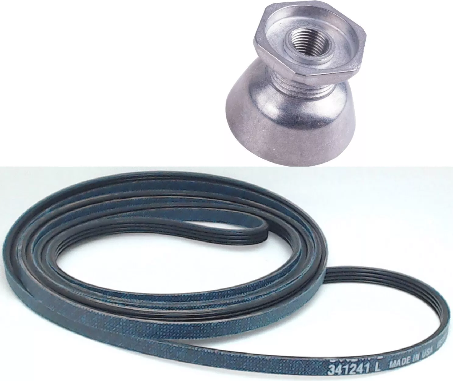 CRESTIN- 341241 Dryer Belt & 8066184 Motor Pulley Replaces With Ps11744884, W10290525