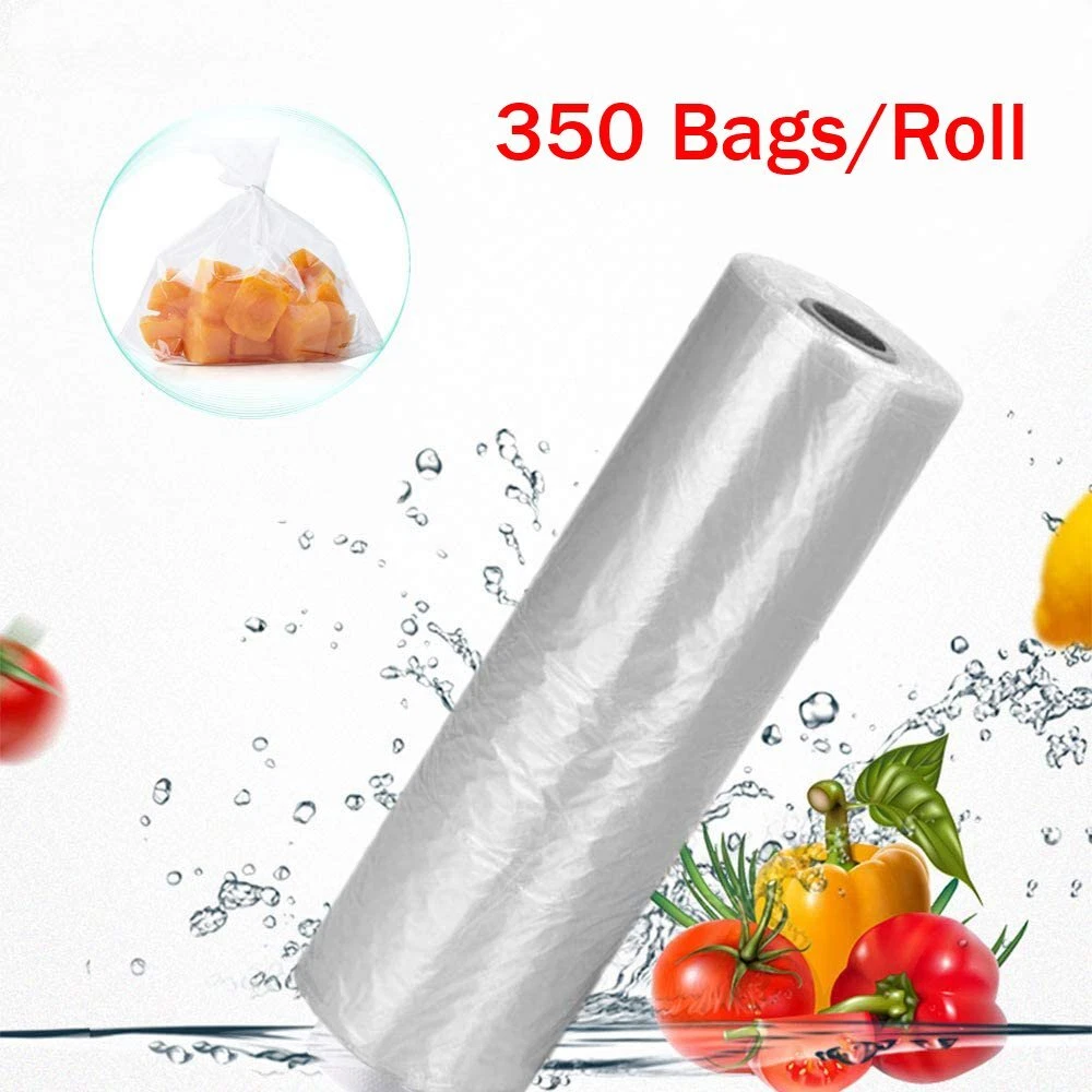 CRESTIN- 350 Clear Plastic Produce Bags On Roll 12X20 Kitchen Vegetables Food Storage