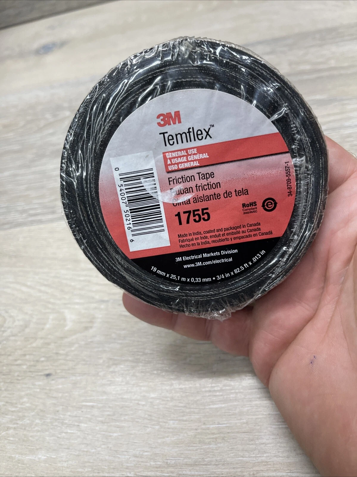 CRESTIN- 3M Temflex 3/4" Wide Black 1755 Electrical Friction Tapes 82 1/2” Length
